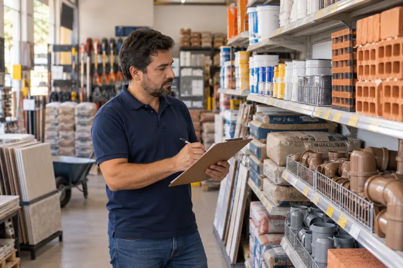 Controle de estoque em uma loja de materiais de construção